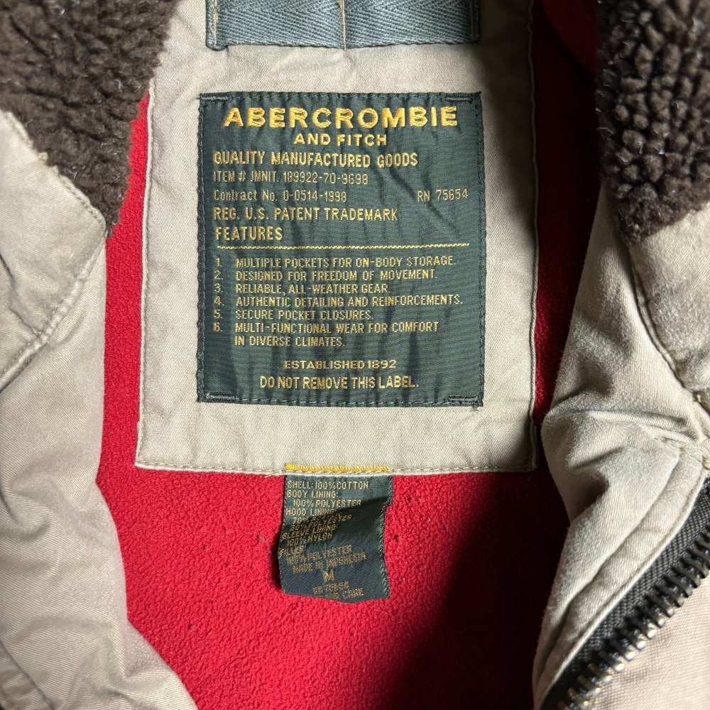 Abercrombie and Fitch Vintage Y2K Military Field Hooded Jacket Mens Medium - Picture 6 of 16
